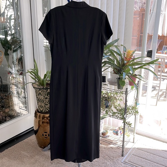 Classy long black, button-up dress, size 10 - Picture 4 of 4